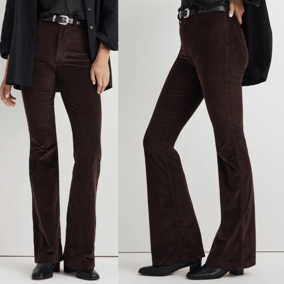 Madewell Pants - Madewell Perfect Vintage Flare Pant Corduroy Dark Coffee Brown NEW Size 33